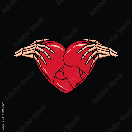 heart break tattoo vector design