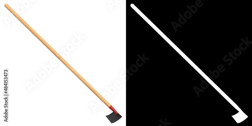 3D rendering illustration of a rake