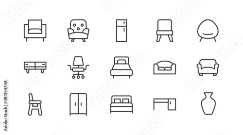 Premium pack of furniture  line icons.