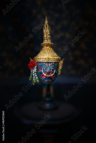 Hua Khon.The mask  for Thai traditional  dance of the Ramayana Epic