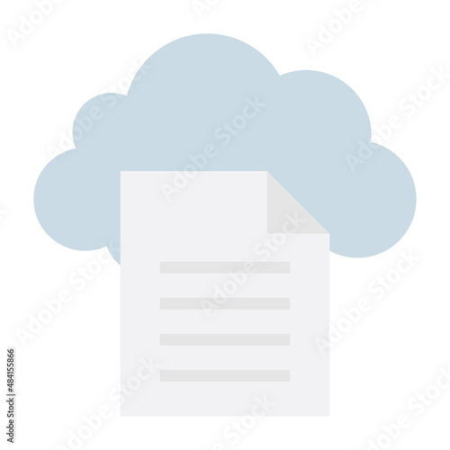 Flat color icon for cloud document.