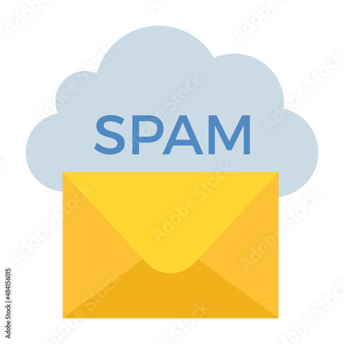 Flat color icon for spam email.