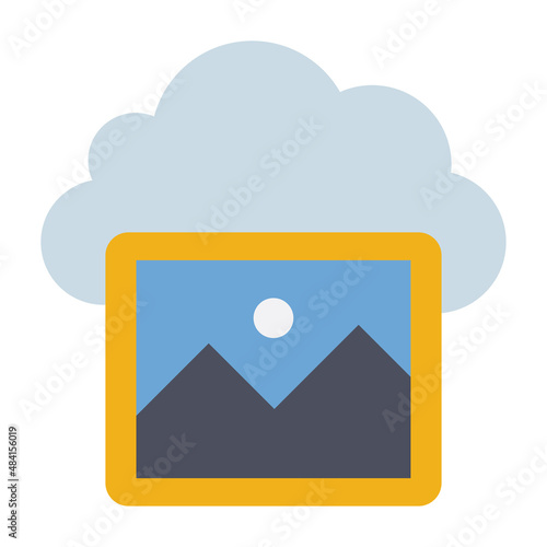 Flat color icon for cloud gallery.