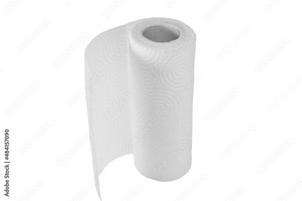 Roll of toilet paper. Isolation on white. Paper napkins. Roll of toilet paper. Isolation on white. Paper napkins.