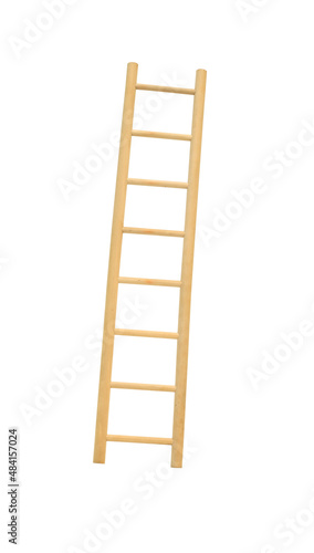 Wooden Ladder On White