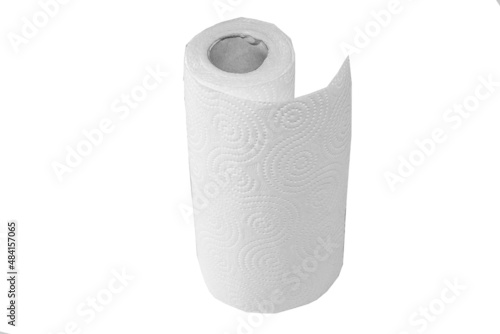Roll of toilet paper. Isolation on white. Paper napkins.