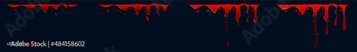 Blood. Streams of red liquid. Animation sprites. Animation for game. Vector. Black background