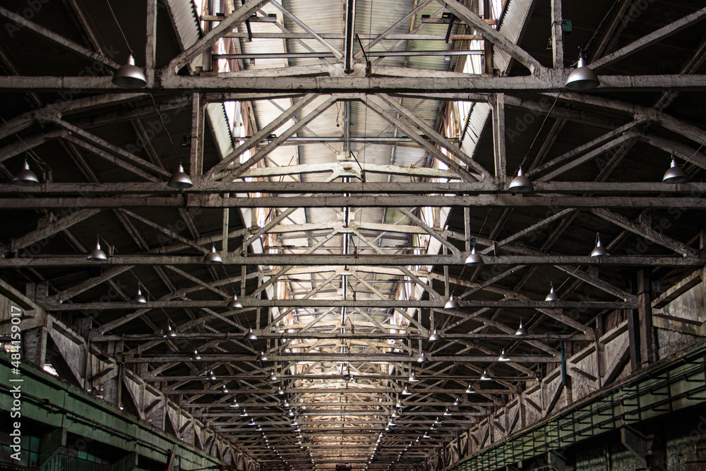 The roof of a large building and the premises of the production workshop.