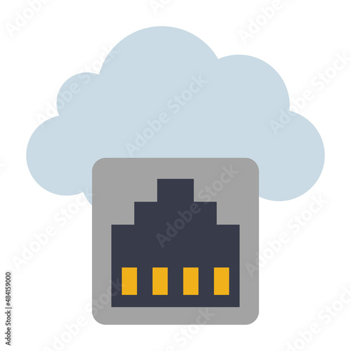 Flat color icon for ethernet.