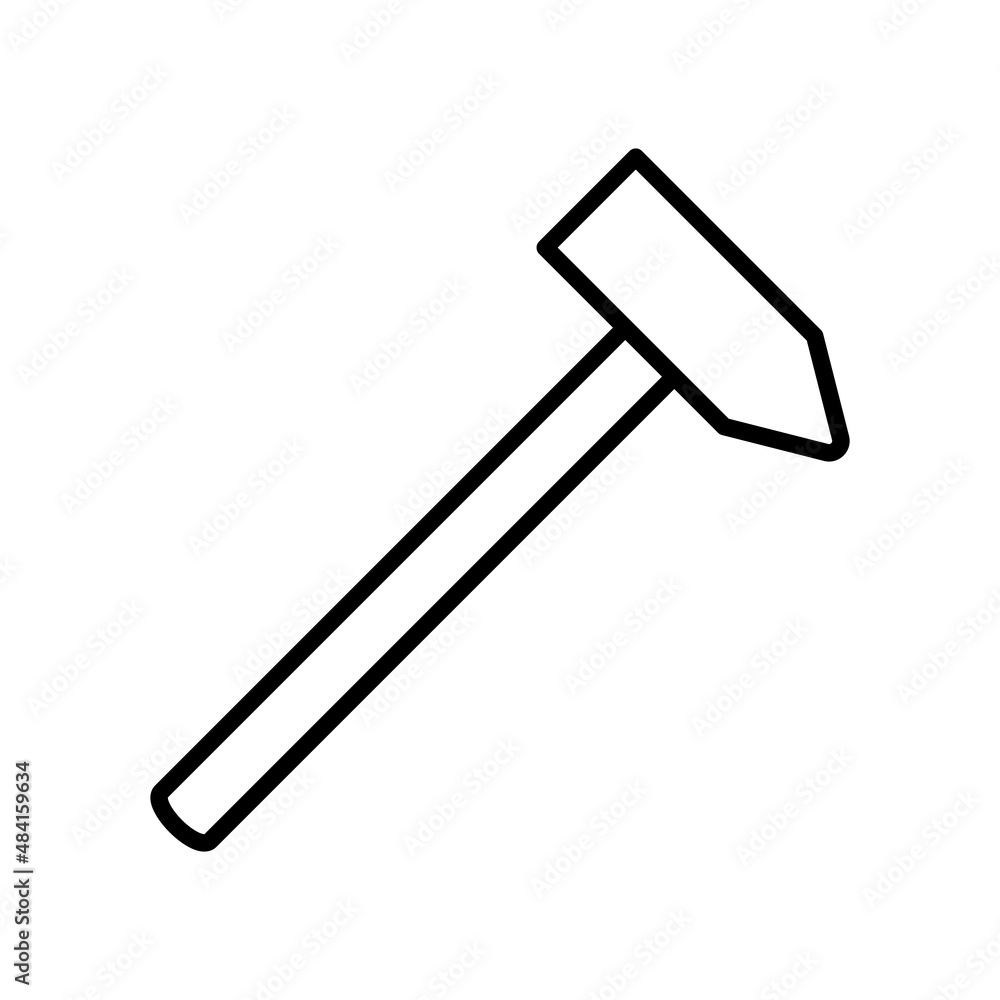 Hummer. Repair tool. Line icon of handling hummer Hummer. Repair tool. Line icon of handling hummer