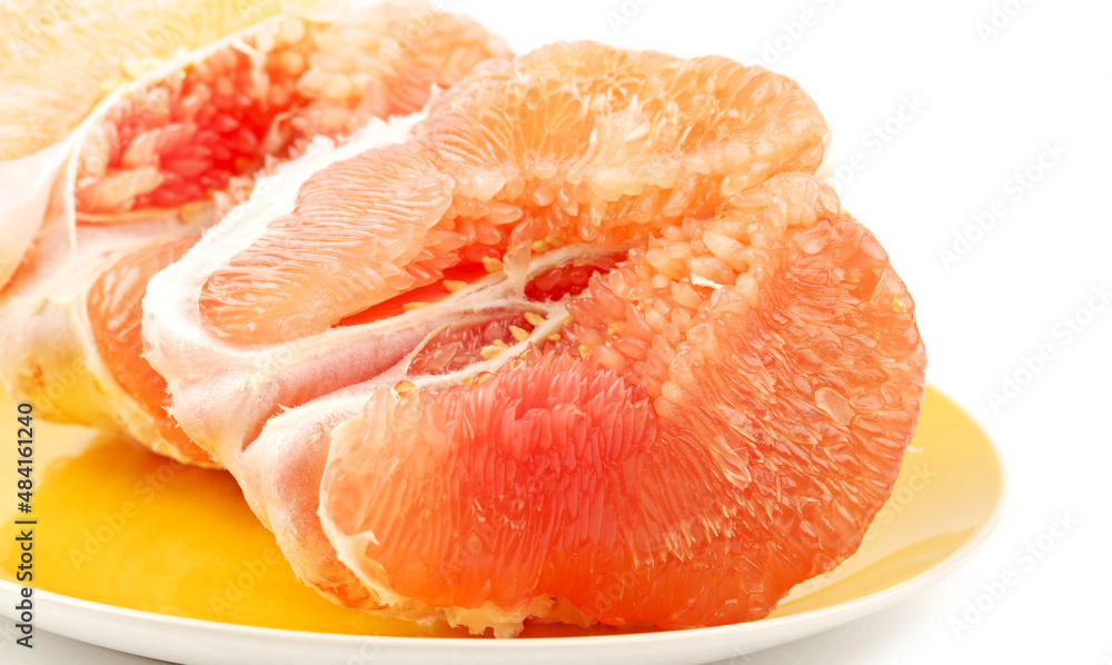 red grapefruit isolated on white