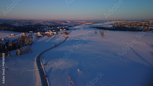 Winter view during sunrise