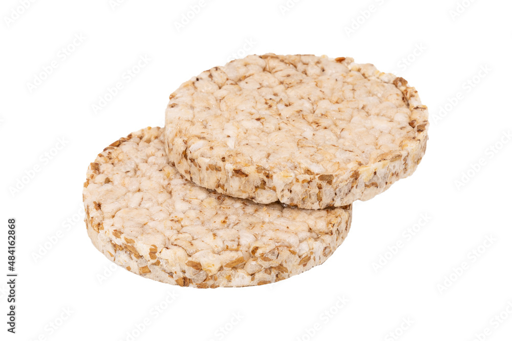 two round cornbread isolates on a white background two round cornbread isolates on a white background