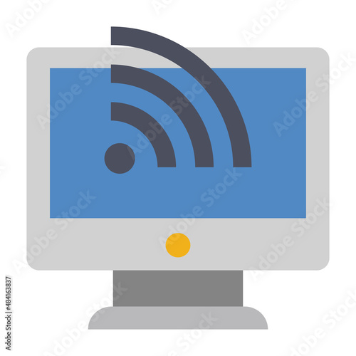 Flat color icon for wifi signals.