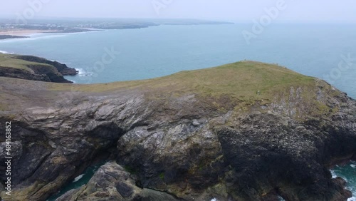 Trevose cornwall England uk aerial drone  photo