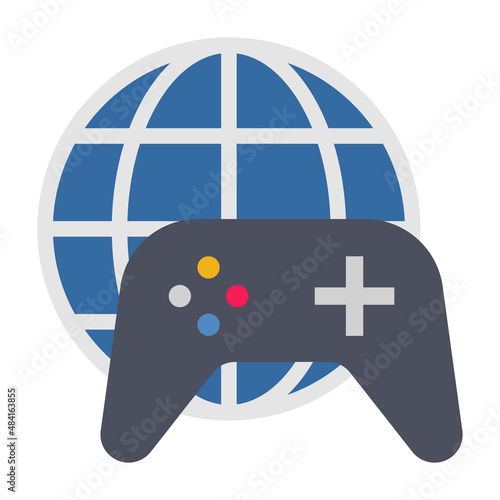 Flat color icon for online gaming