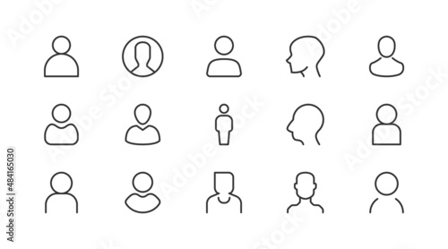Pack of line user  icons.