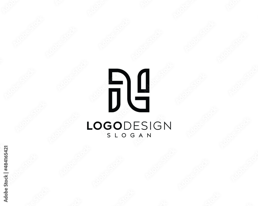 Abstract letter N logo, N vector logo design