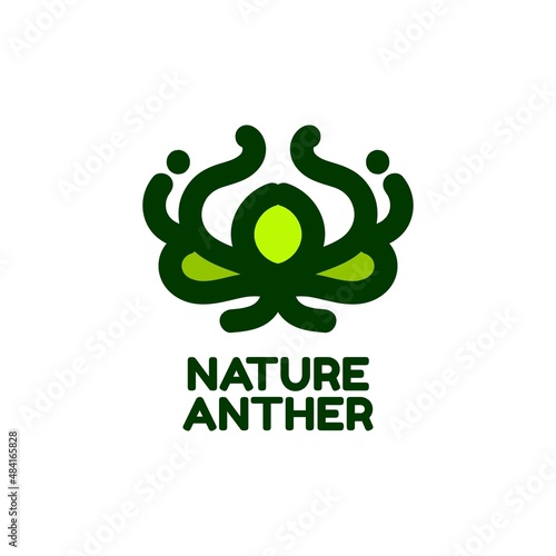 anther flower nature logo concept design illustration