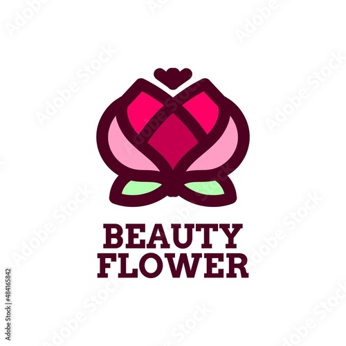 beauty flower nature logo concept design illustration