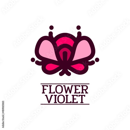 violet flower bloom nature logo concept design illustration