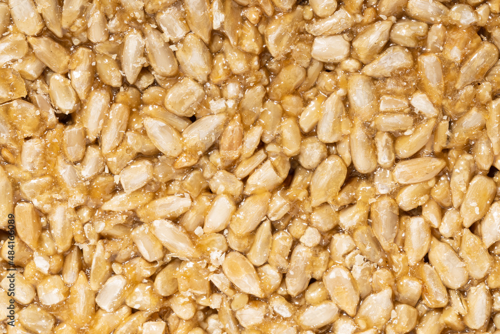 kozinak close-up. sunflower seeds in sweet syrup kozinak close-up. sunflower seeds in sweet syrup