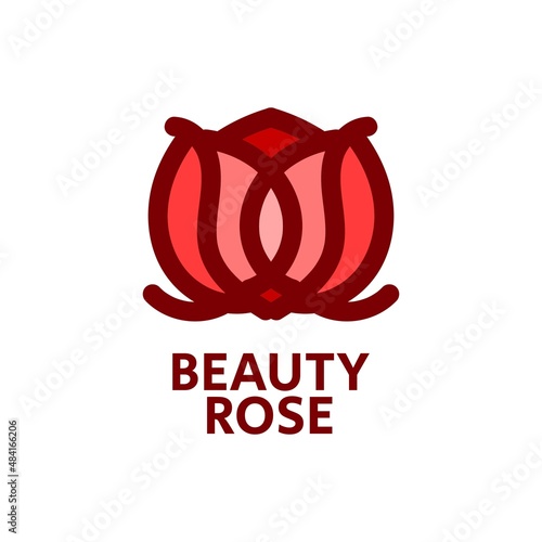 beauty rose flower nature logo concept design illustration