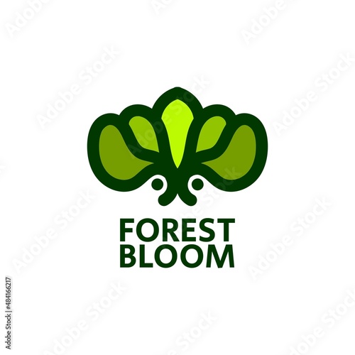 forest bloom flower nature logo concept design illustration