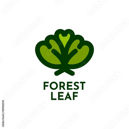 forest leaf plant nature logo concept design illustration