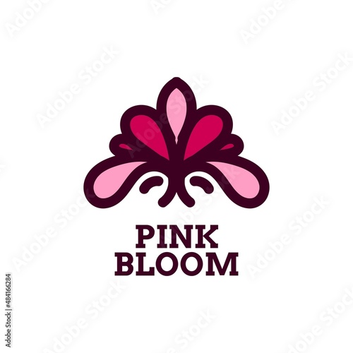 pink bloom flower nature logo concept design illustration