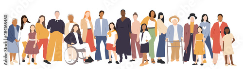 Women of different ages and ethnicities stand side by side.