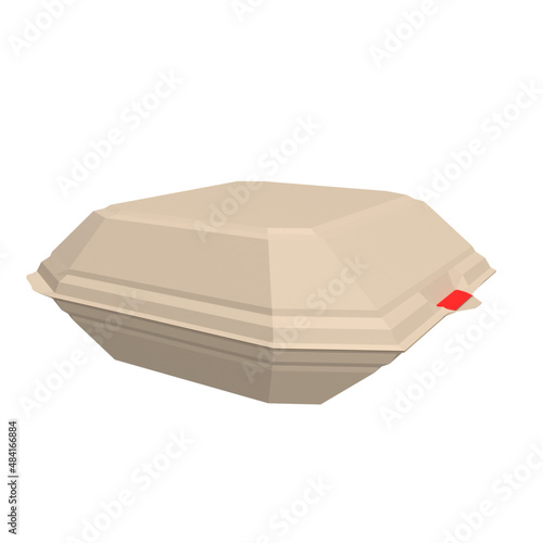 3D Illustration - Eine umweltfreundliche Food-Box aus Bagasse für Take Aways
