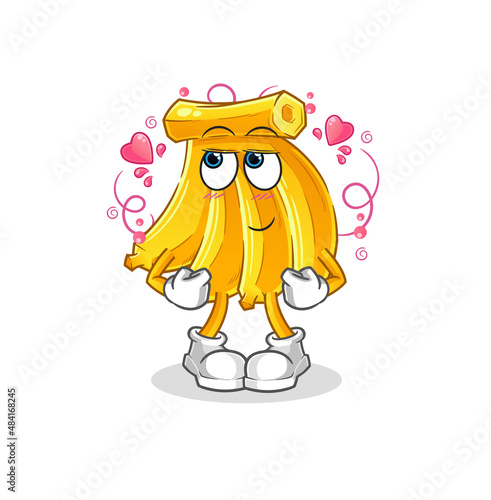 Banana shy vector. cartoon character