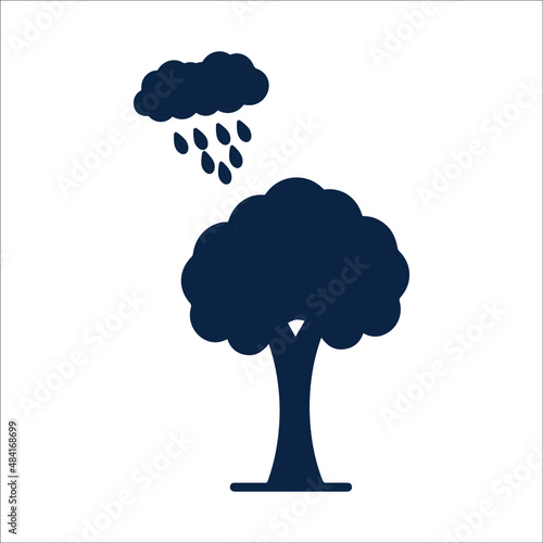 Cloud Raining and Tree Plant