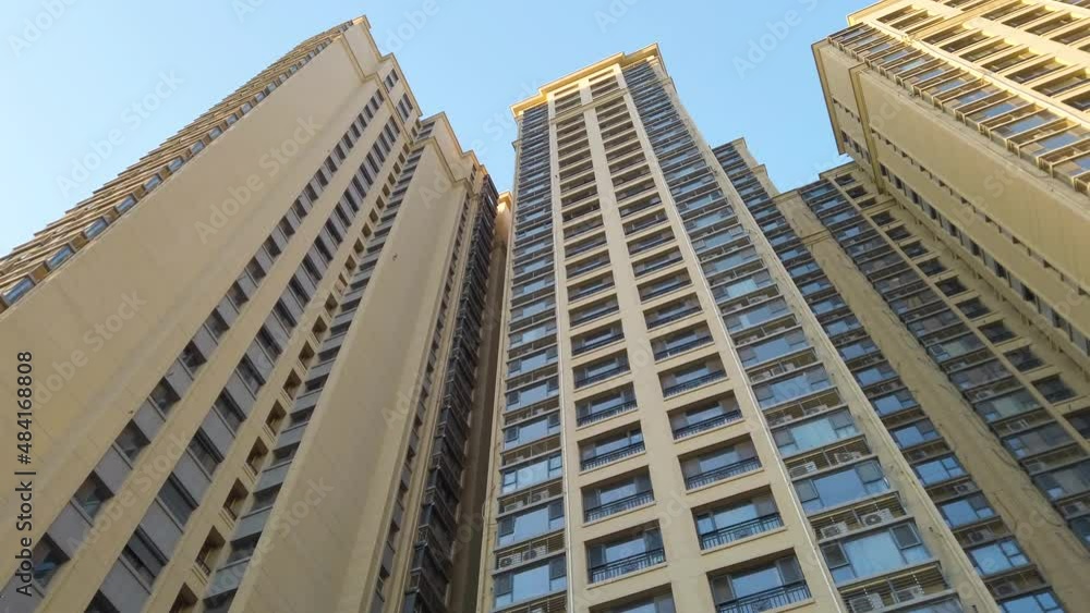 Low angle shot of residential building for sales in Beijing, China. Low angle shot of residential building for sales in Beijing, China.