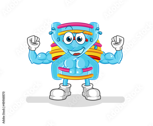 DNA muscular cartoon. cartoon mascot vector