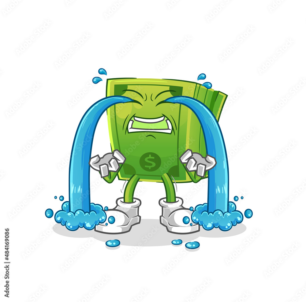 money crying illustration. character vector