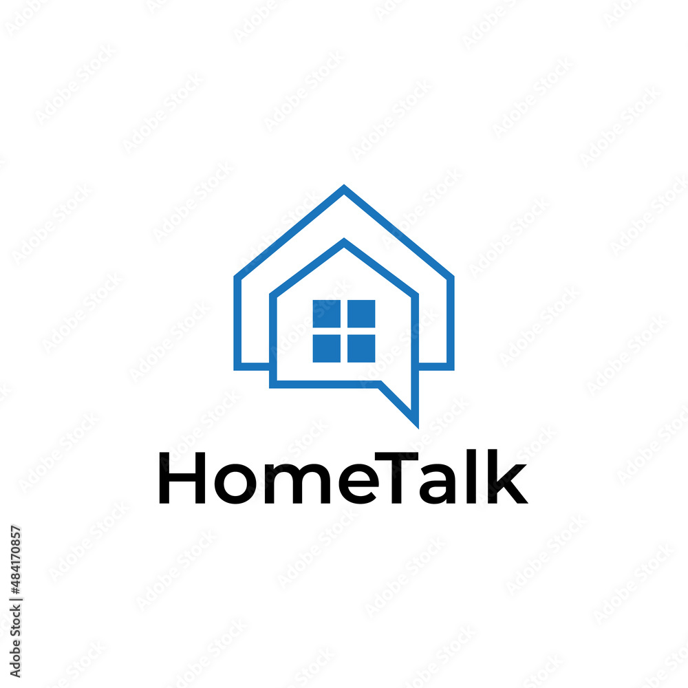 home talk or home chat logo design