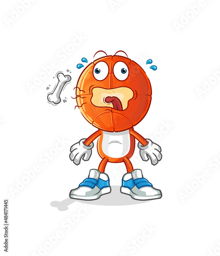 basketball head cartoon burp mascot. cartoon vector