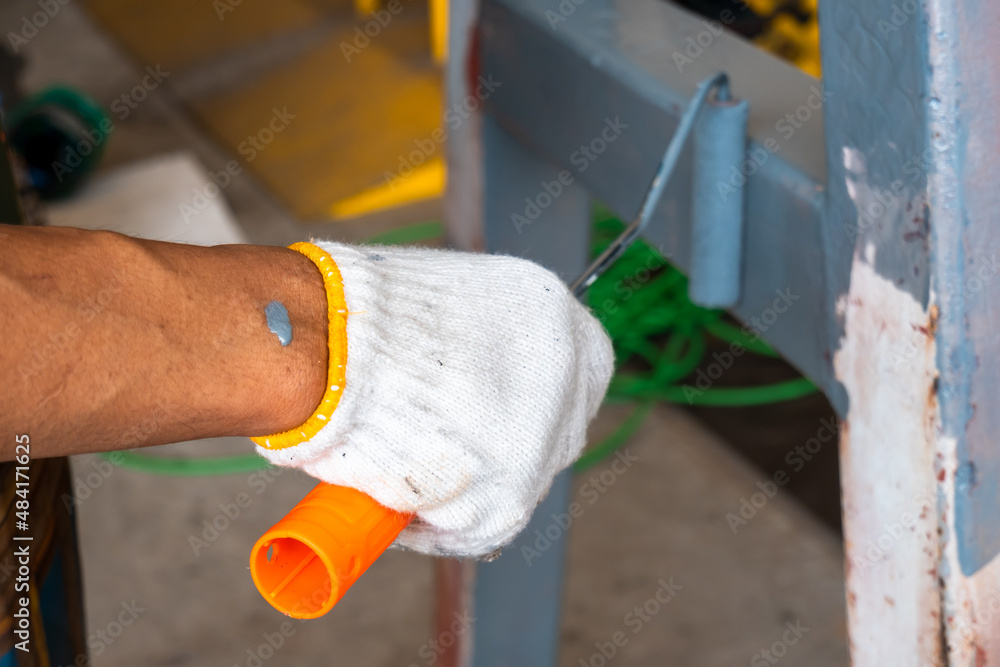 Rust-proof painted steel pipes in the factory. Rust-proof paint, water pipes Rust-proof painted steel pipes in the factory. Rust-proof paint, water pipes