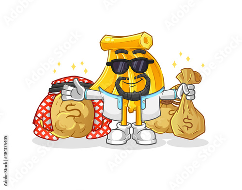 Banana rich arabian mascot. cartoon vector