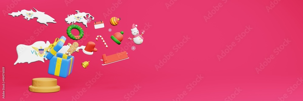 3d rendering of christmas new year celebration in Virgins Island for web cover and social media 3d rendering of christmas new year celebration in Virgins Island for web cover and social media