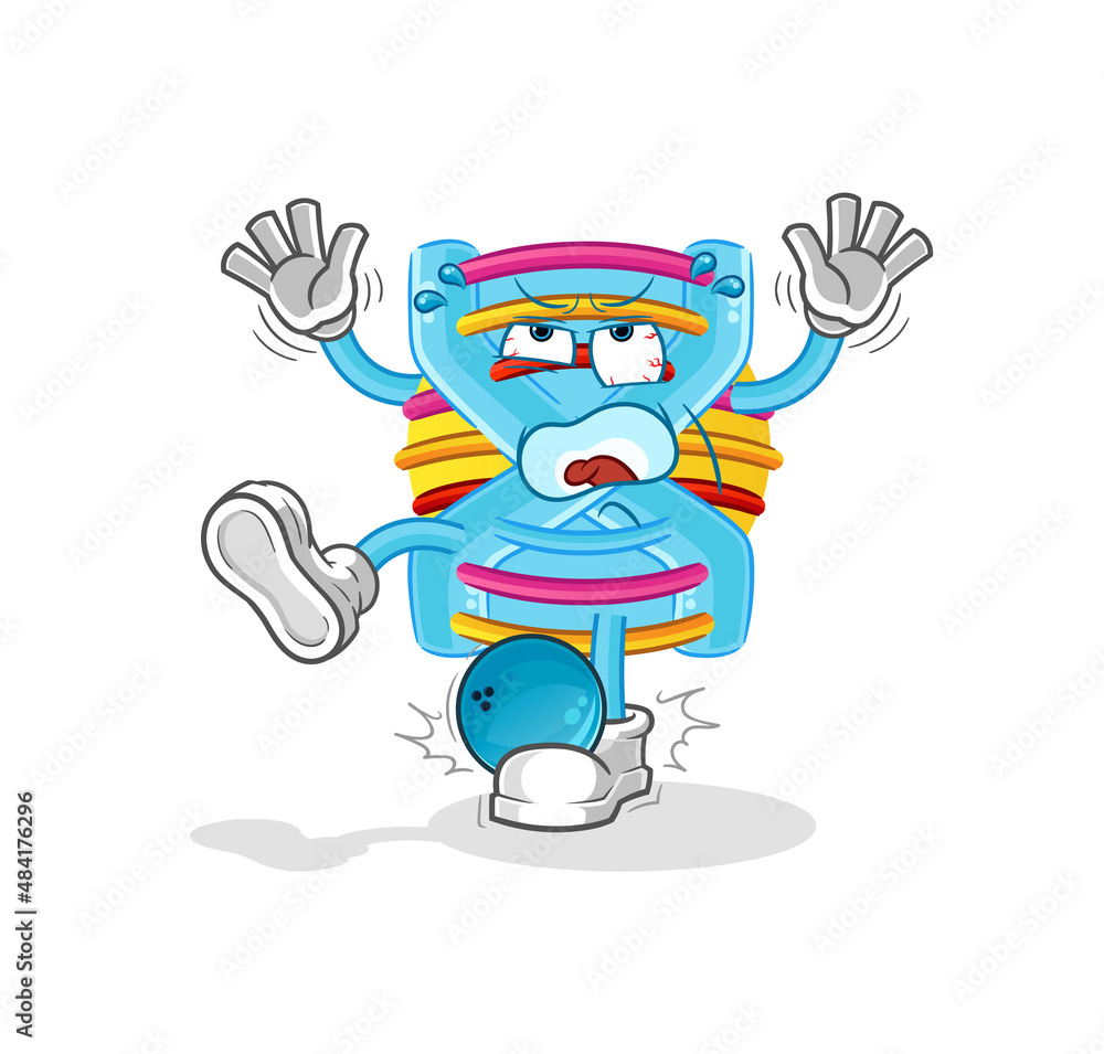 DNA hiten by bowling cartoon. cartoon mascot vector