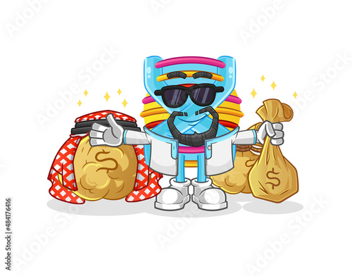 DNA rich arabian mascot. cartoon vector