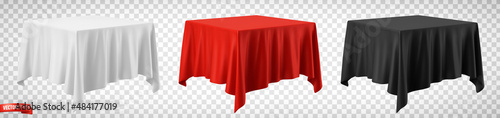 Vector realistic illustration of tablecloths on a transparent background.