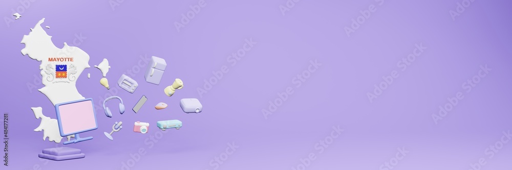 3d rendering of using electronic devices in the country of Mayotte for data display 3d rendering of using electronic devices in the country of Mayotte for data display
