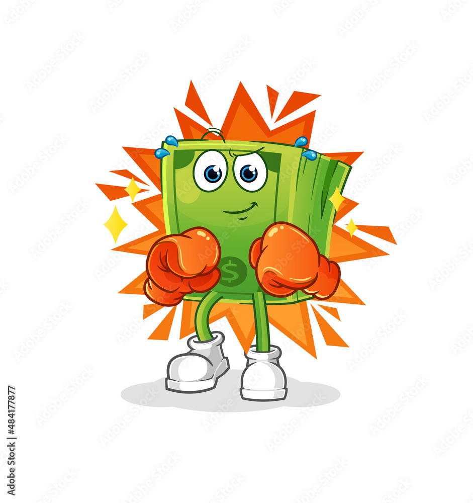 money boxer character. cartoon mascot vector money boxer character. cartoon mascot vector