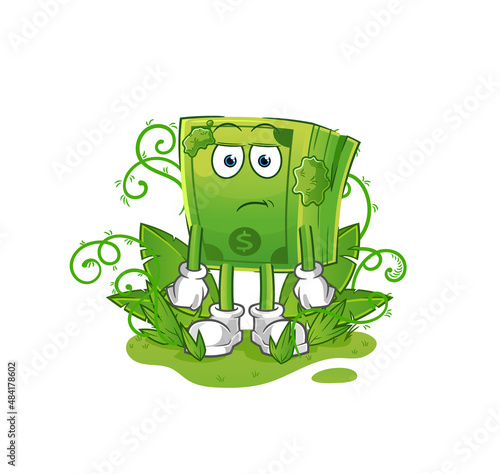 money waiting too long mascot. cartoon vector