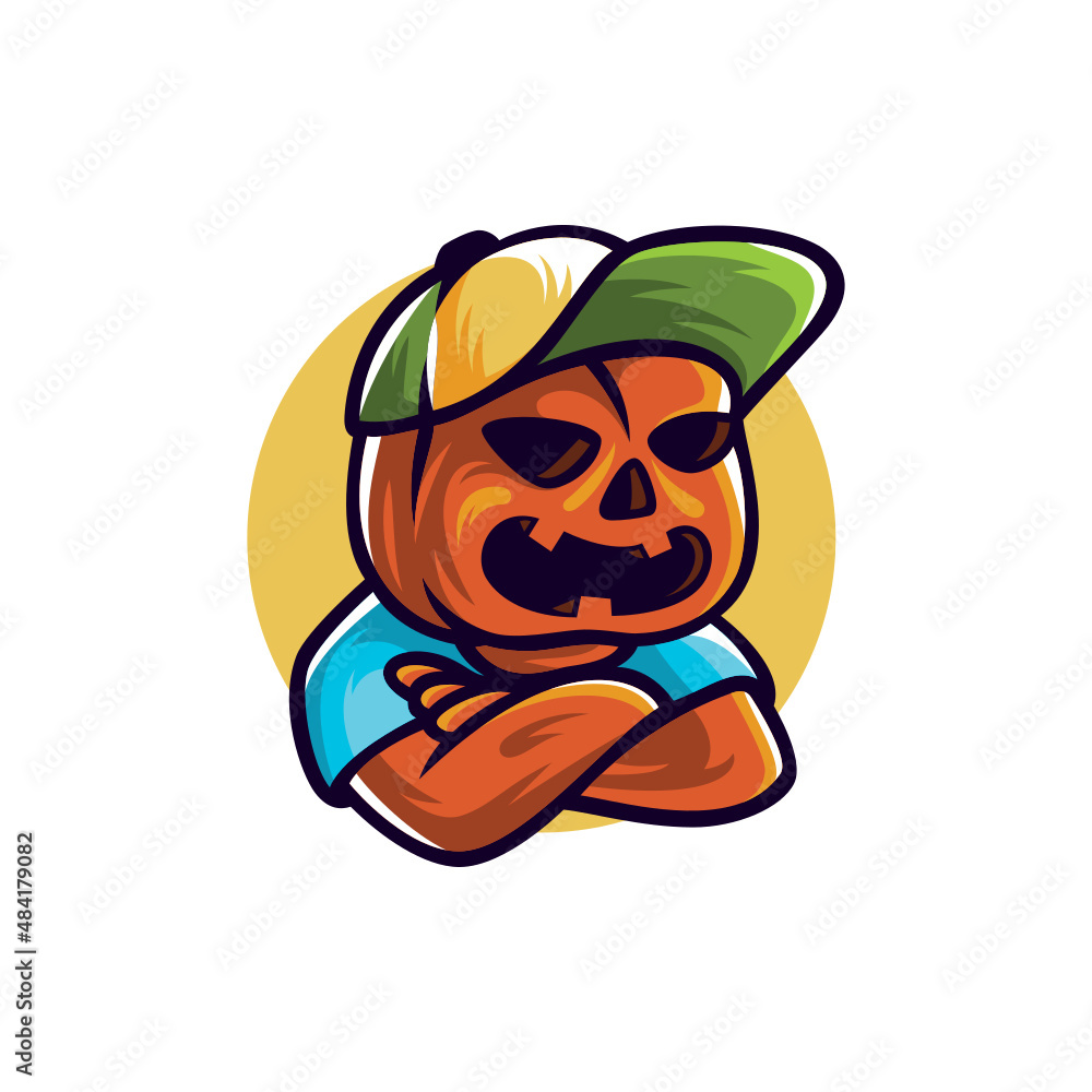 Halloween Pumpkin Head Vector Illustration Halloween Pumpkin Head Vector Illustration
