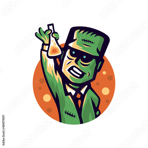 Frankenstein Lab Vector Illustratio Logo 